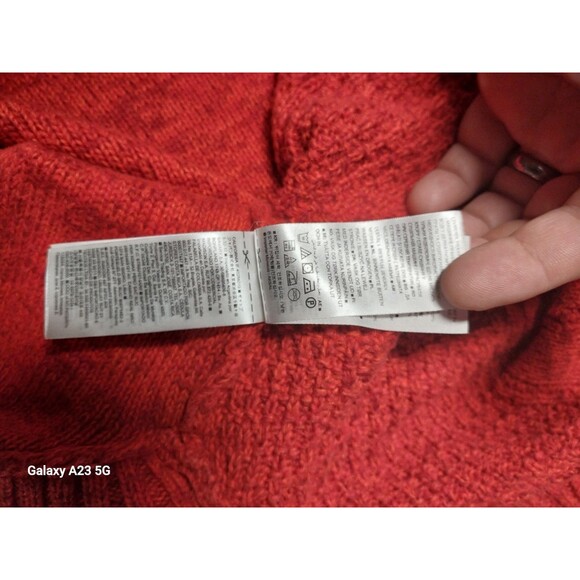 Gap Sweater Womens S Small Cable Knit Bright Red 100% Cotton  Turtleneck - Picture 6 of 6